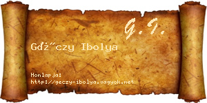 Géczy Ibolya névjegykártya